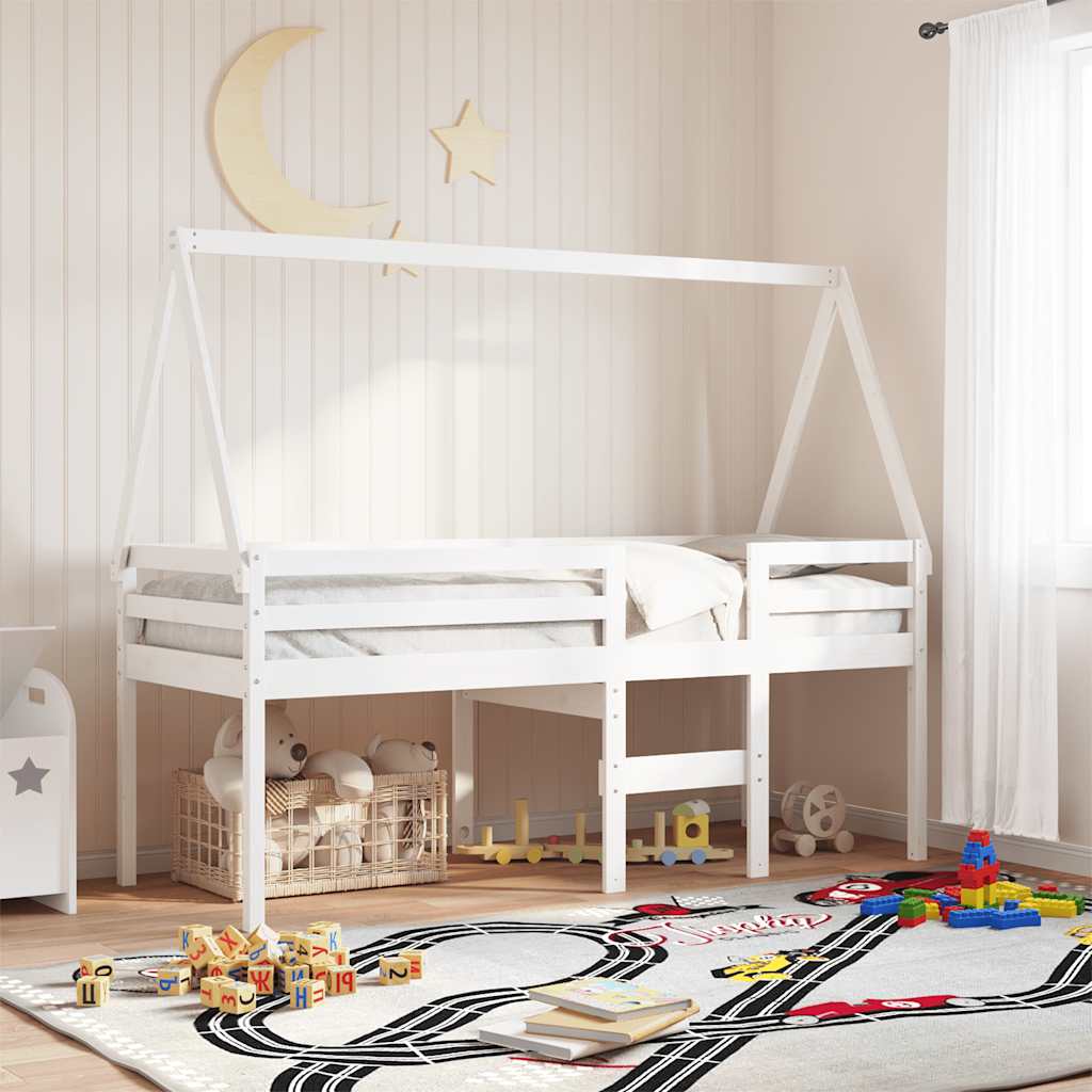 vidaXL Kids' Bed Roof White 209x85.5x88 cm Solid Wood Pine 1