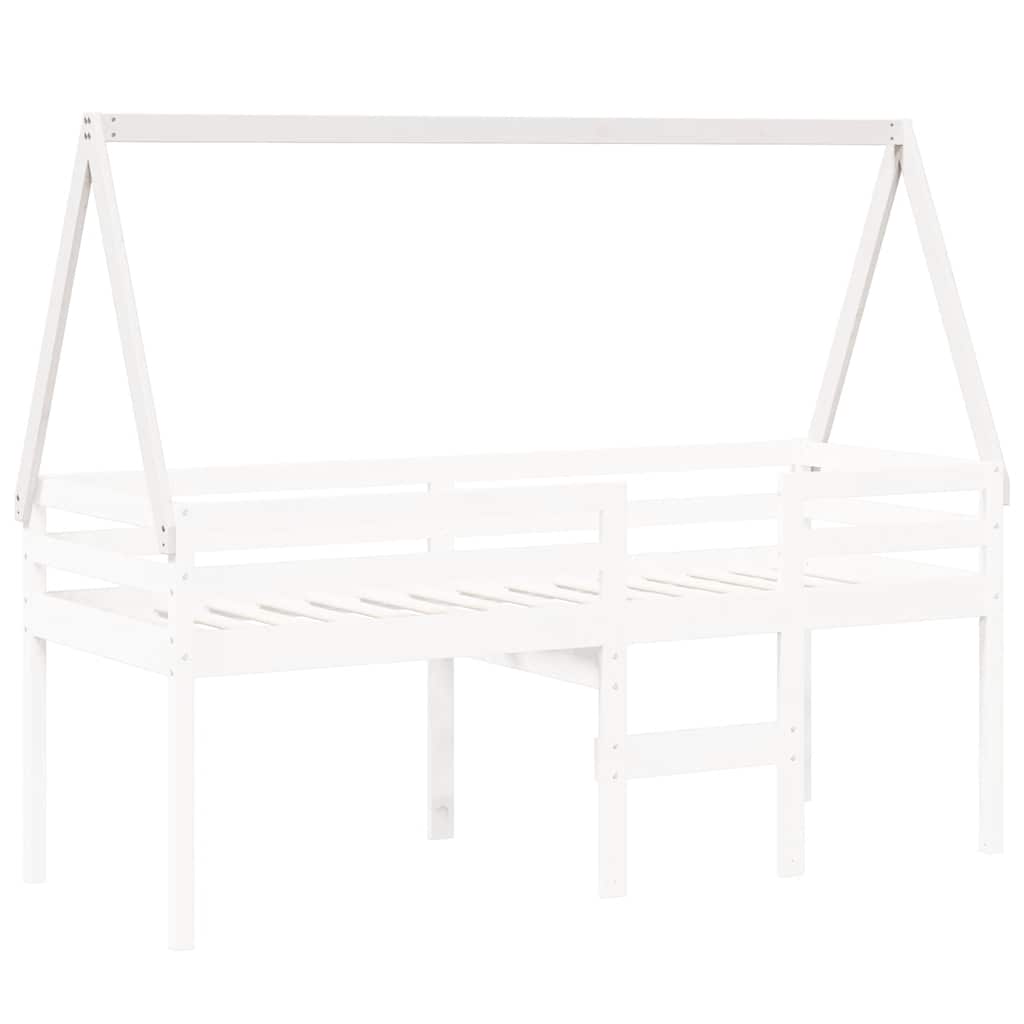 vidaXL Kids' Bed Roof White 199x80.5x88 cm Solid Wood Pine 3