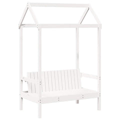 Bench with Roof 117,5x70x176,5 cm Solid Wood Pine White
