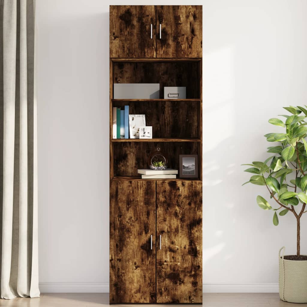 vidaXL Wall Cabinet Smoked Oak 70x42,5x40 cm Engineered Wood 3