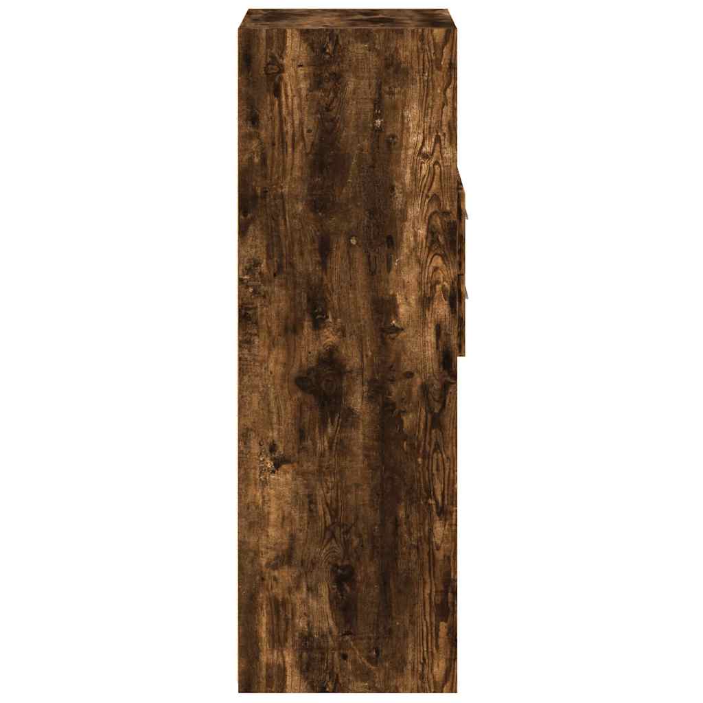 vidaXL Highboard Smoked Oak 40x42.5x124 cm Engineered Wood 5