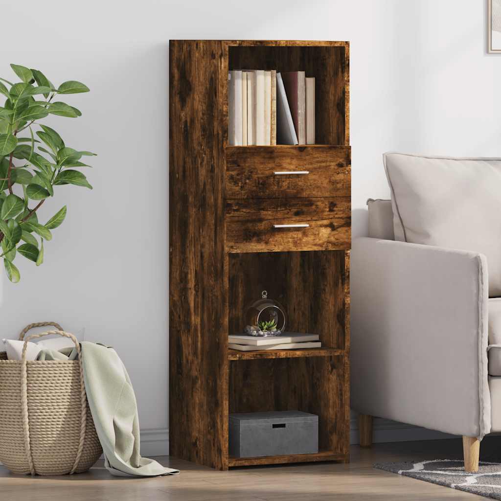 vidaXL Highboard Smoked Oak 40x42.5x124 cm Engineered Wood 1