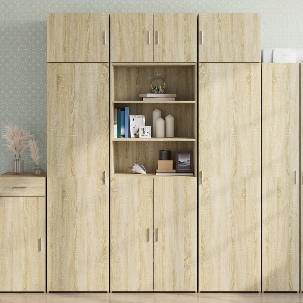 Storage Cabinet 70x42.5x225 cm Engineered Wood 2 Doors 2 Shelves Sonoma oak 70 cm
