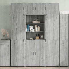 Storage Cabinet 70x42.5x225 cm Engineered Wood 2 Doors 2 Shelves Grey sonoma 70 cm