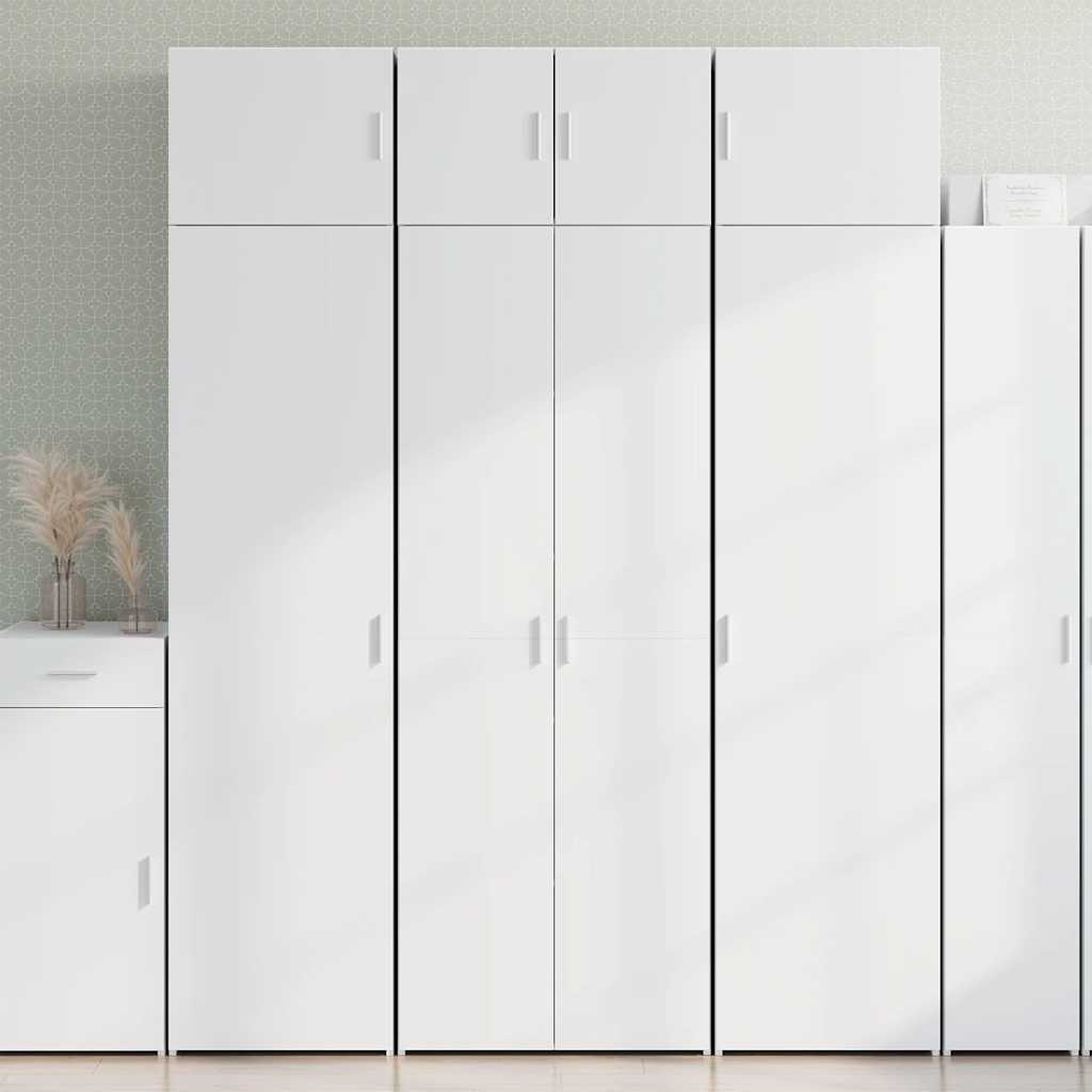 Storage Cabinet 70x42.5x225 cm Engineered Wood 4 Shelves White 70 cm