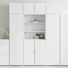 Storage Cabinet 70x42.5x225 cm Engineered Wood 2 Doors 2 Shelves White 80 cm