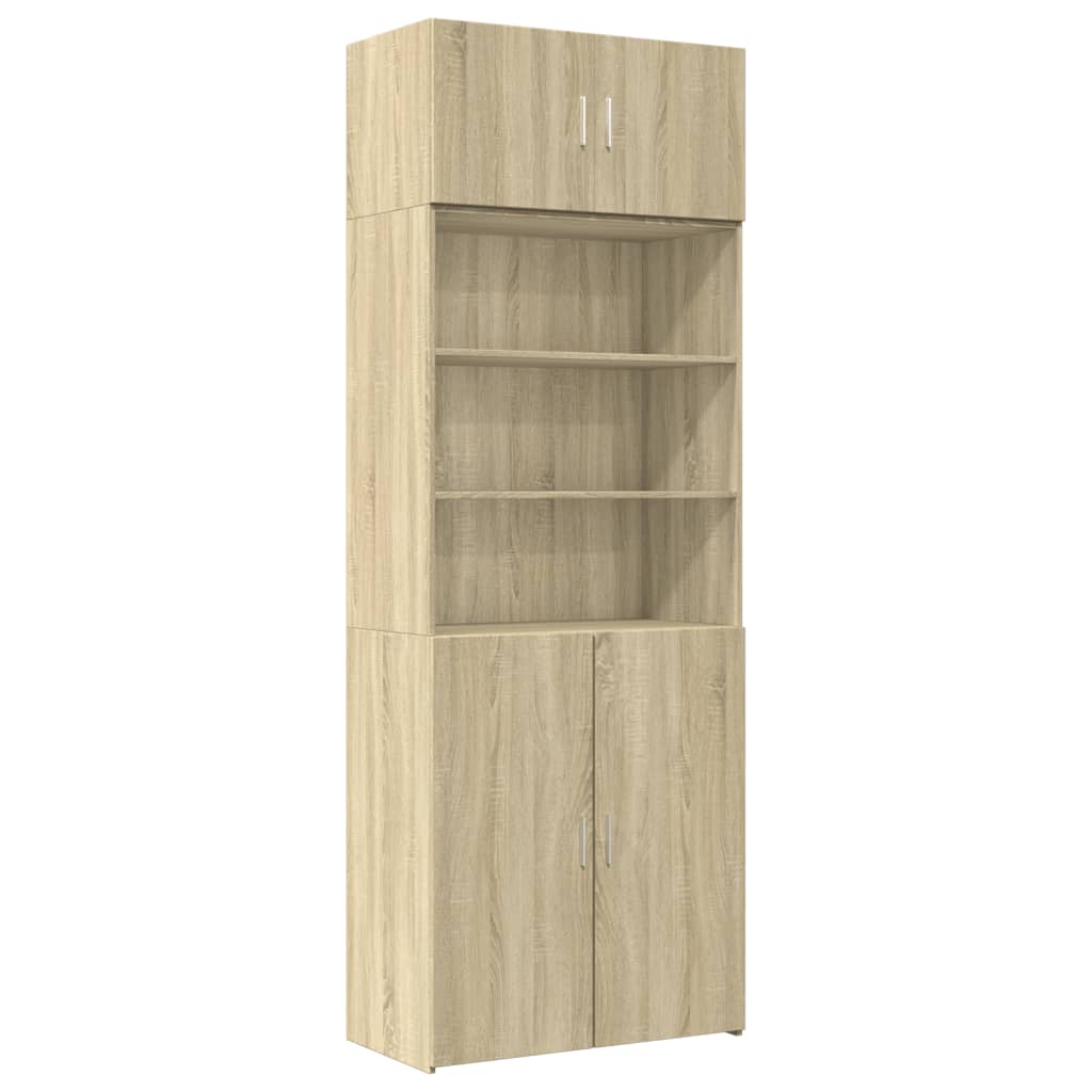 Storage Cabinet 70x42.5x225 cm Engineered Wood 2 Doors 2 Shelves Sonoma oak 80 cm