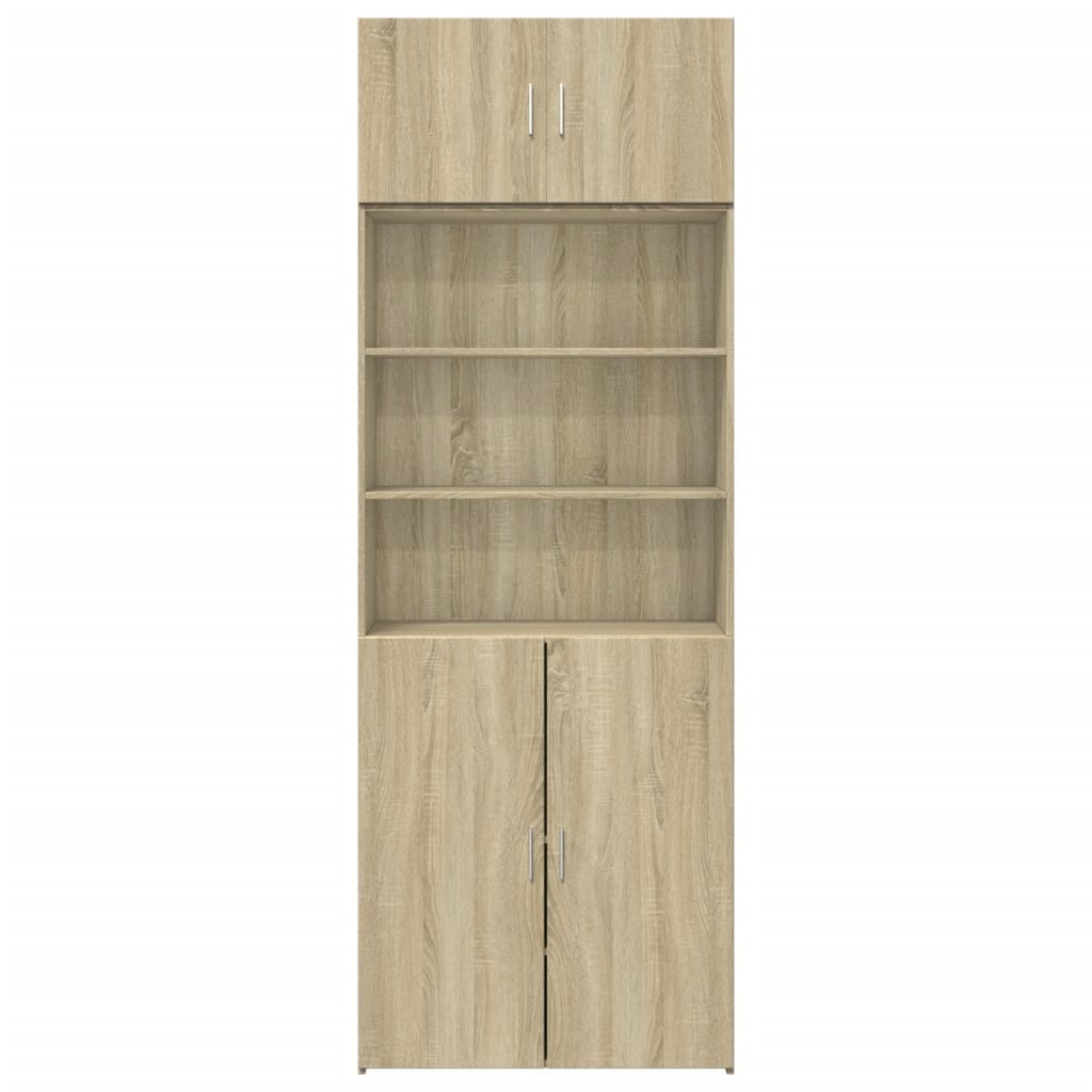 Storage Cabinet 70x42.5x225 cm Engineered Wood 2 Doors 2 Shelves Sonoma oak 80 cm