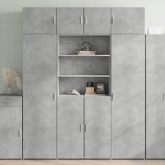 Storage Cabinet 70x42.5x225 cm Engineered Wood 2 Doors 2 Shelves Concrete grey 80 cm