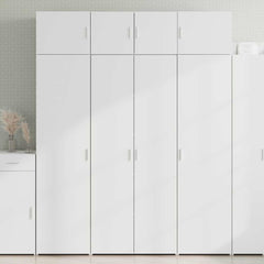 Storage Cabinet 70x42.5x225 cm Engineered Wood 4 Shelves White 80 cm