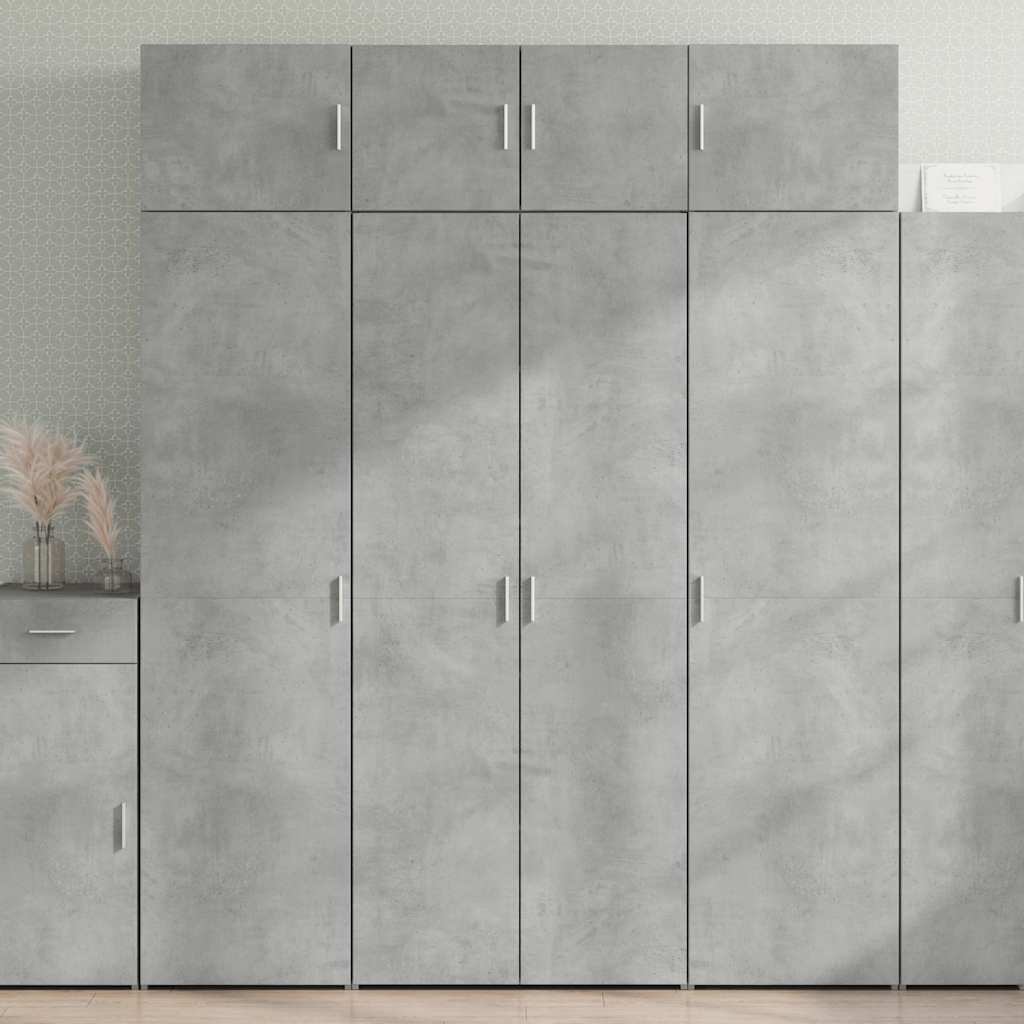 Storage Cabinet 70x42.5x225 cm Engineered Wood 4 Shelves Concrete grey 80 cm