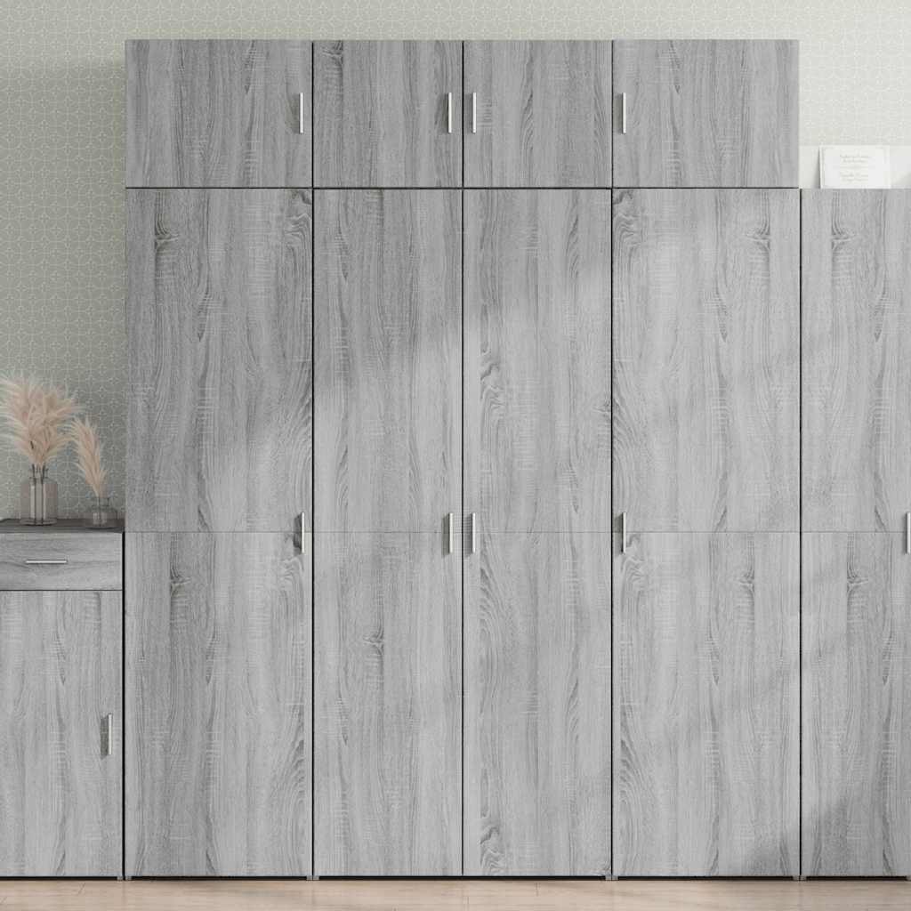 Storage Cabinet 70x42.5x225 cm Engineered Wood 4 Shelves Grey sonoma 80 cm