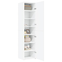 Highboard 45x42.5x185 cm Engineered Wood with 6 Shelves White