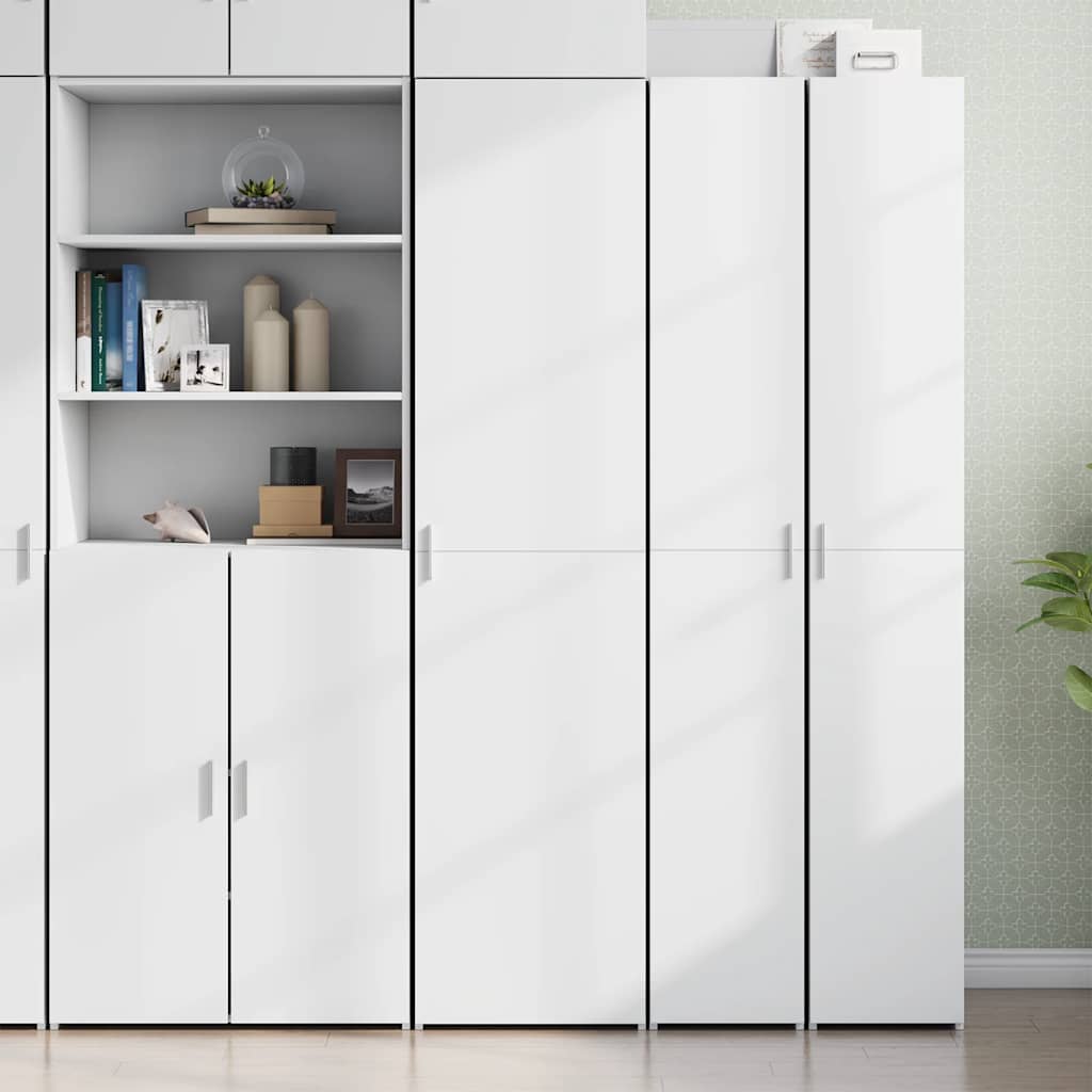 Highboard 45x42.5x185 cm Engineered Wood with 6 Shelves White