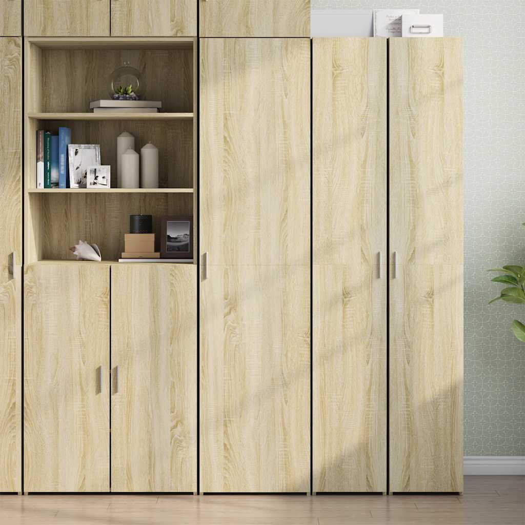 Highboard 45x42.5x185 cm Engineered Wood with 6 Shelves Sonoma oak
