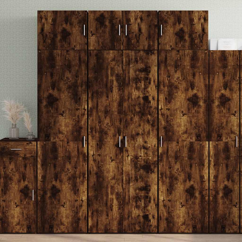 Highboard 70x42.5x185 cm Engineered Wood with 4 Shelves Smoked oak 70 x 42.5 x 185 cm