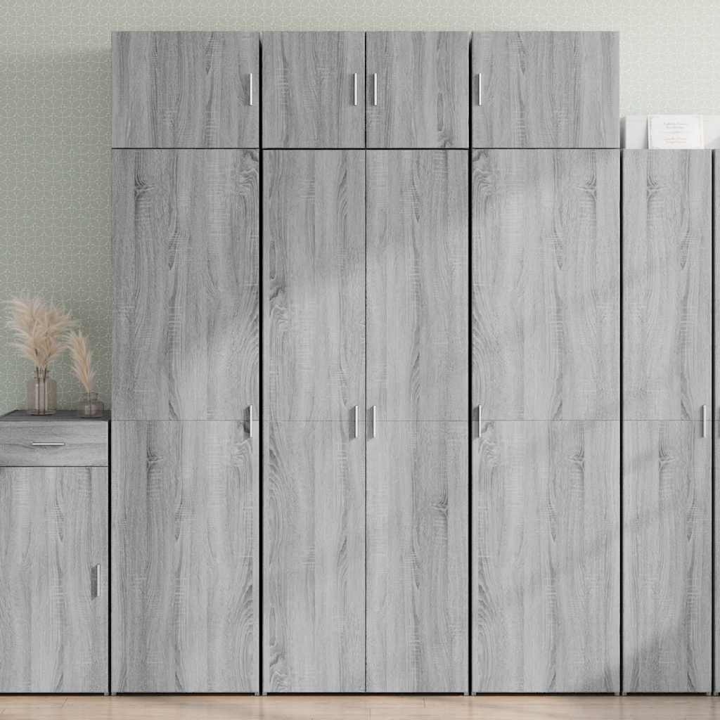 Highboard 70x42.5x185 cm Engineered Wood with 4 Shelves Grey sonoma 70 x 42.5 x 185 cm