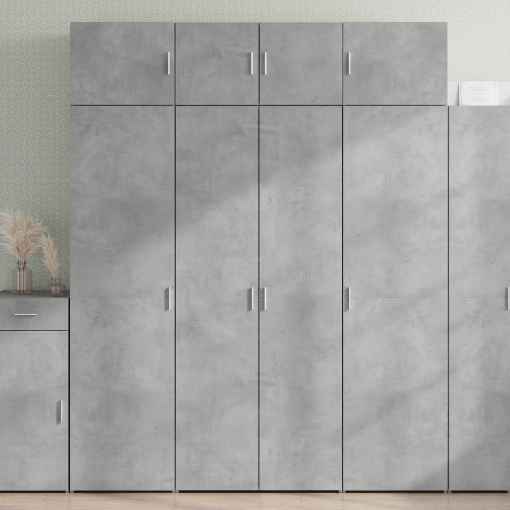 Highboard 70x42.5x185 cm Engineered Wood with 4 Shelves Concrete grey 80 x 42.5 x 185 cm
