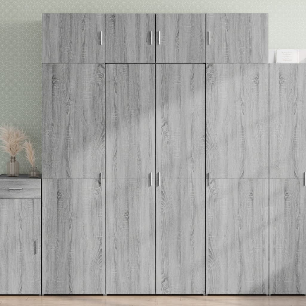 Highboard 70x42.5x185 cm Engineered Wood with 4 Shelves Grey sonoma 80 x 42.5 x 185 cm