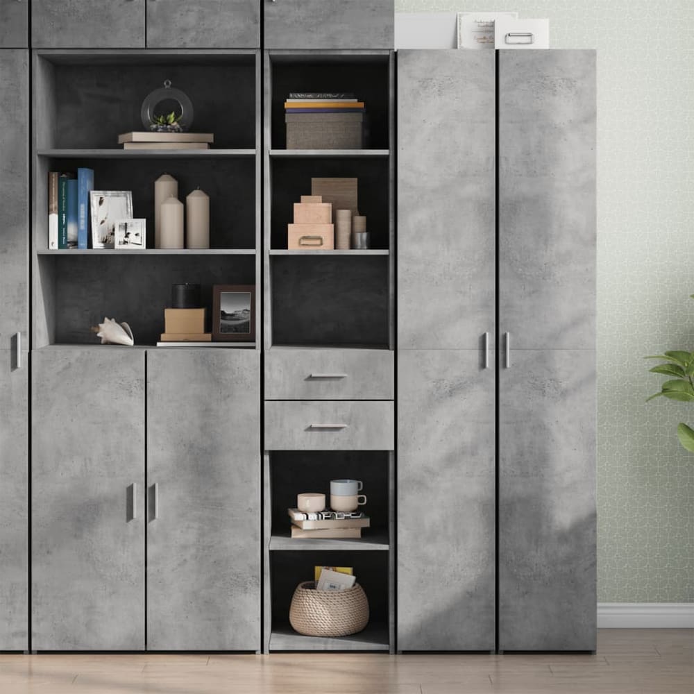 Highboard 40x42.5x185 cm Engineered Wood Concrete grey