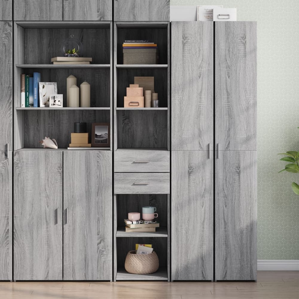 Highboard 40x42.5x185 cm Engineered Wood Grey sonoma