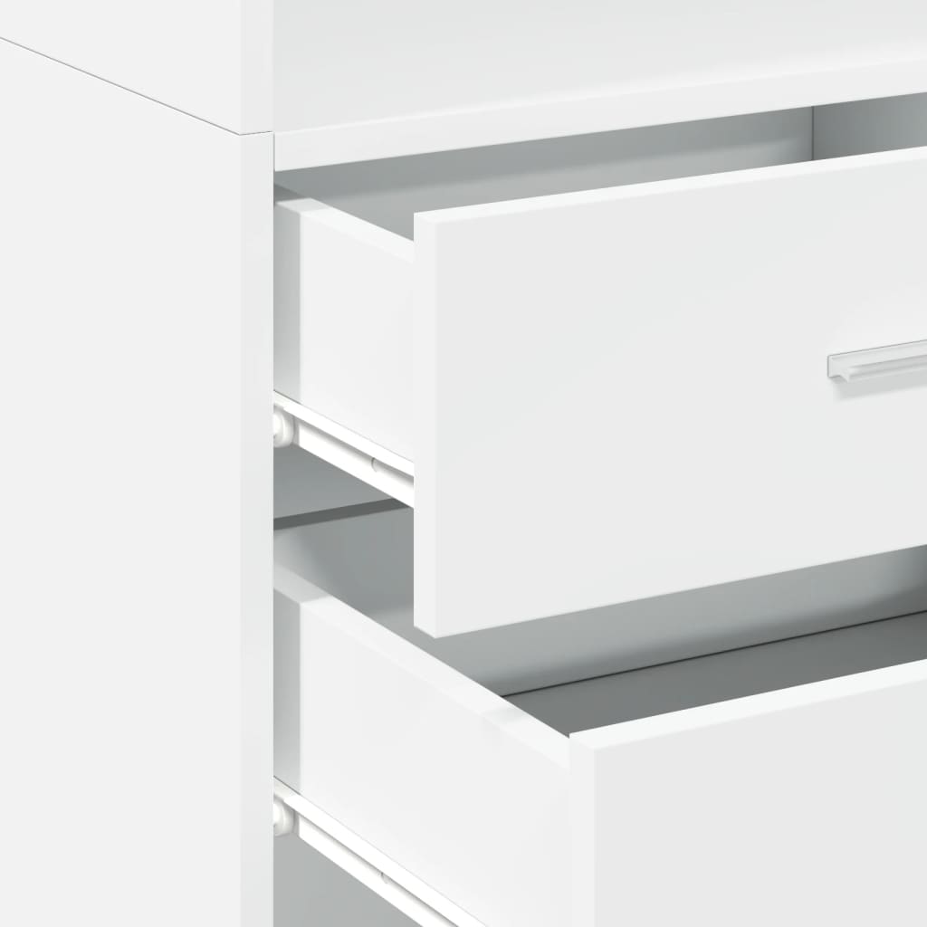Highboard 45x42.5x185 cm Engineered Wood White
