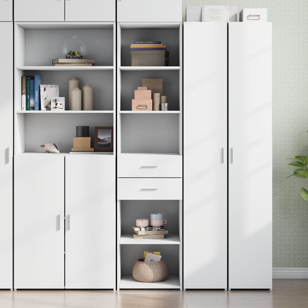 Highboard 45x42.5x185 cm Engineered Wood White