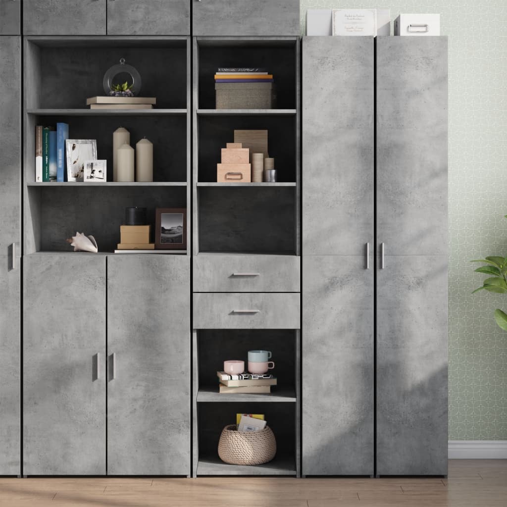 Highboard 45x42.5x185 cm Engineered Wood Concrete grey