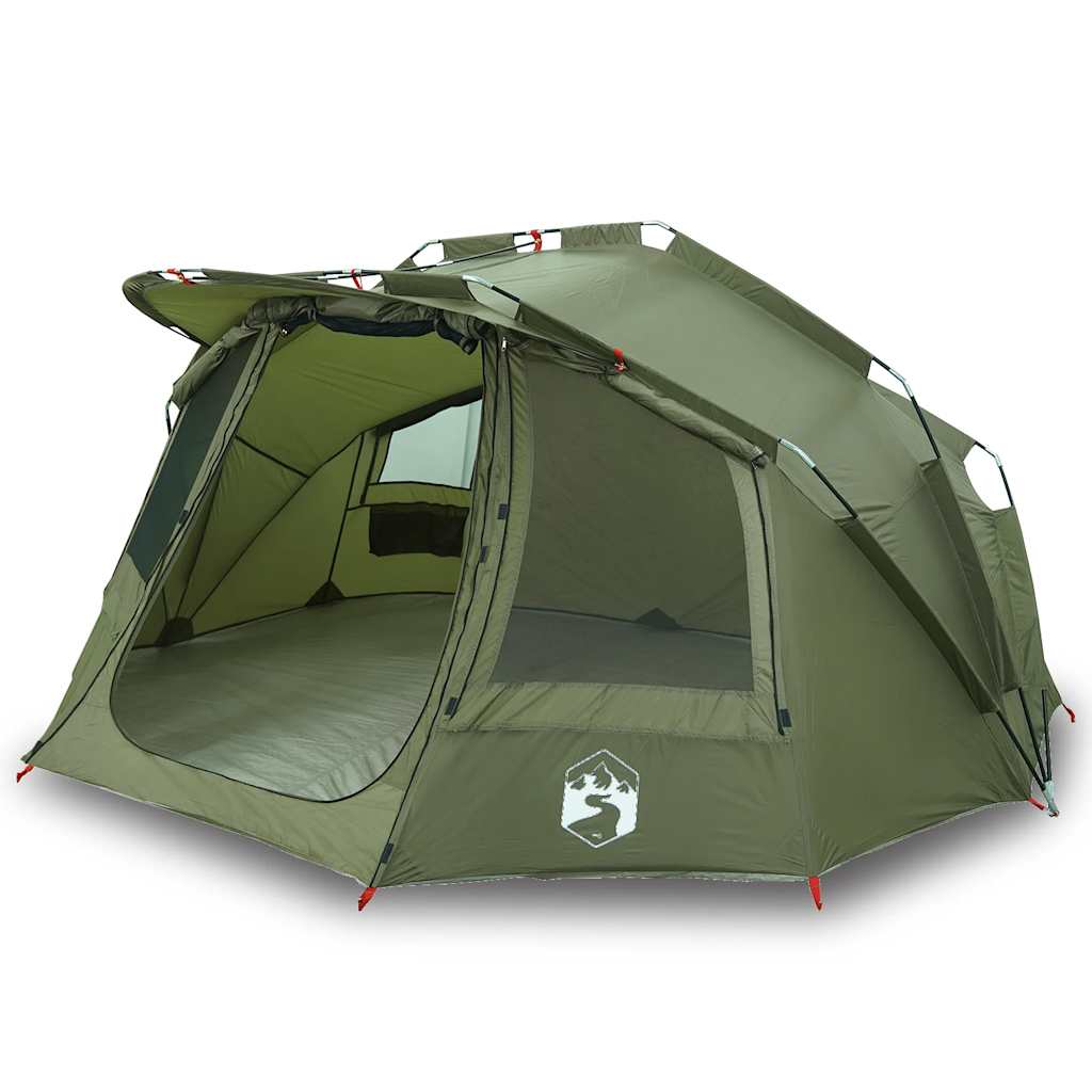 vidaXL Fishing Tent 5-Person Olive Green Waterproof 2