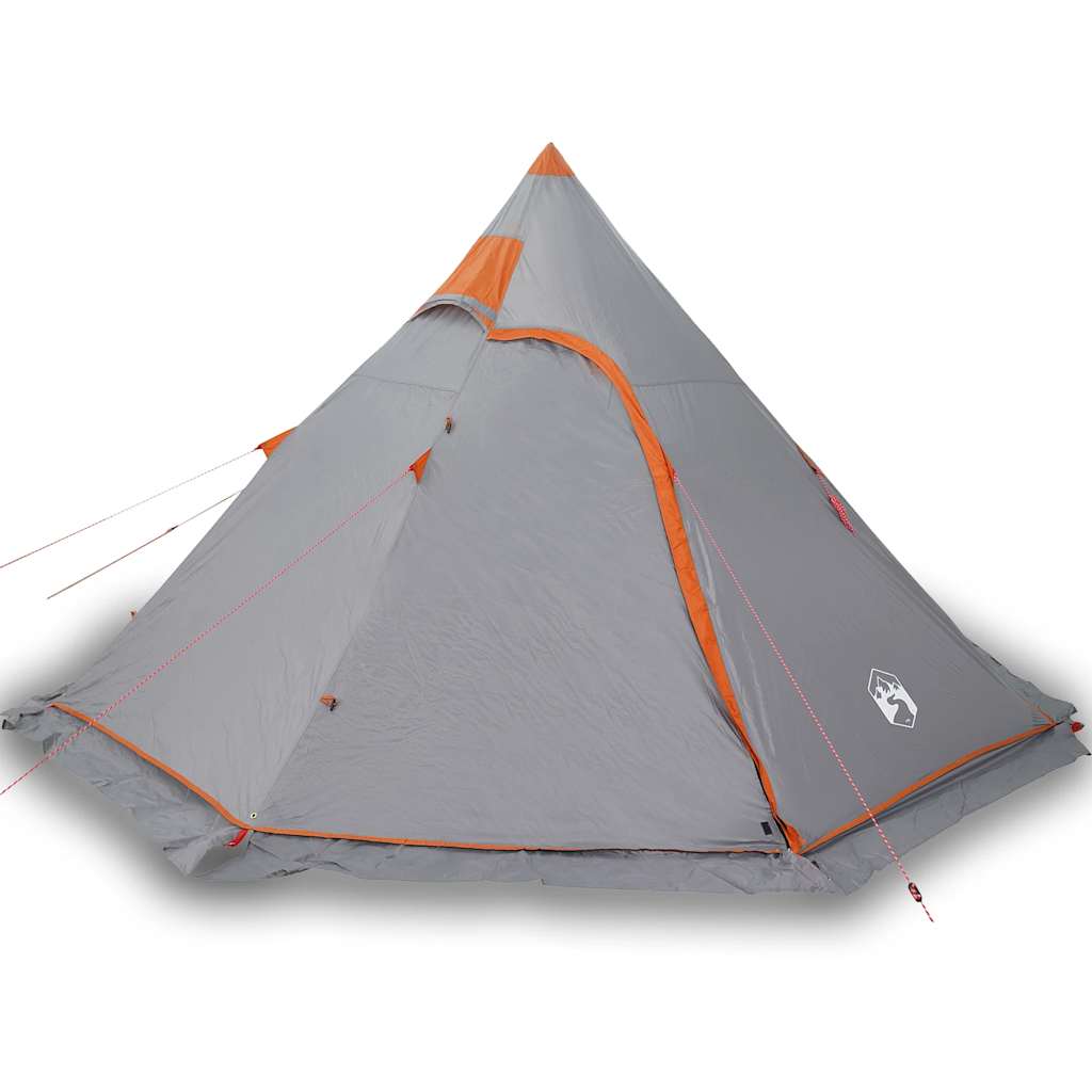 vidaXL Camping Tent Tipi 5-Person Grey Waterproof 2