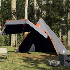 vidaXL Camping Tent Tipi 5-Person Grey Waterproof 1