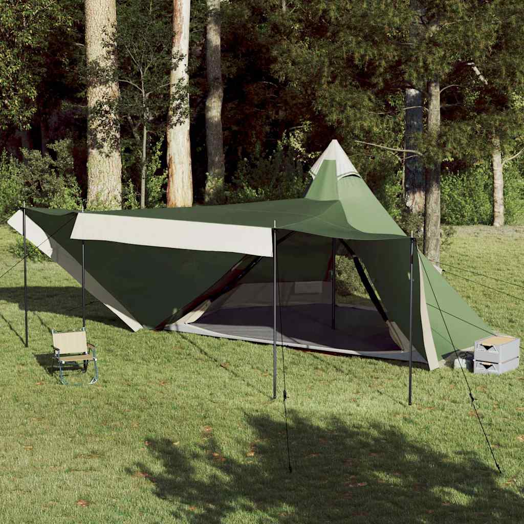 Family Tent Tipi Waterproof Green 8-person