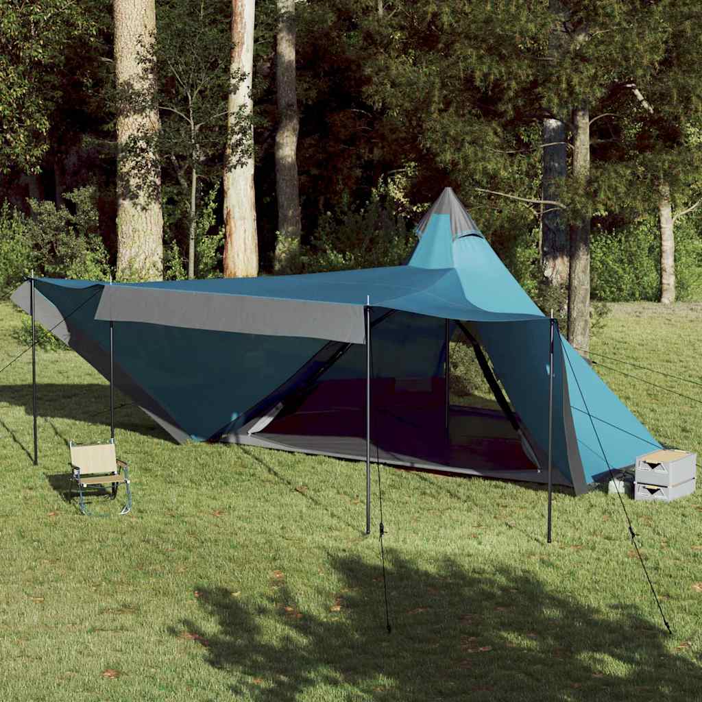 Family Tent Tipi Waterproof Blue 8-person