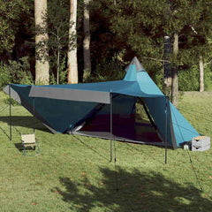Family Tent Tipi Waterproof Blue 8-person