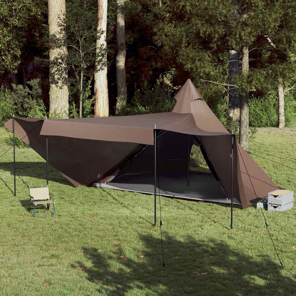 Family Tent Tipi Waterproof Brown 8-person