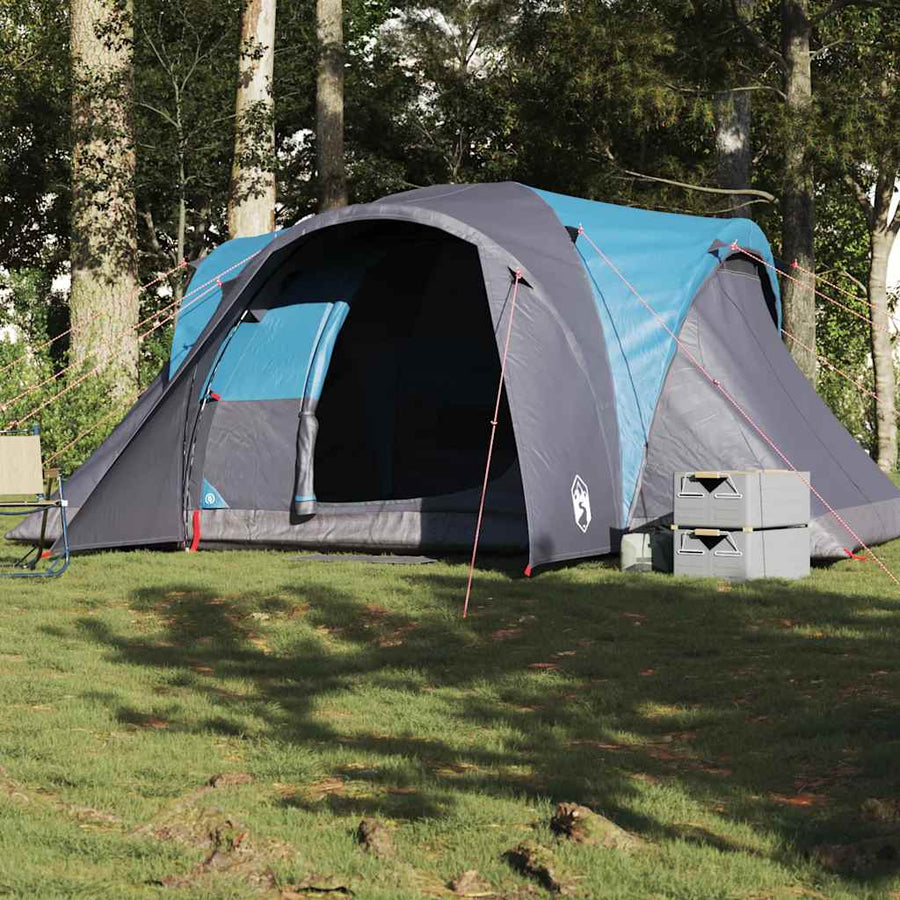 Family Tent Dome 6-Person Waterproof Width 375 cm Blue