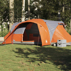 Family Tent Dome 6-Person Waterproof Width 494 cm Grey and orange