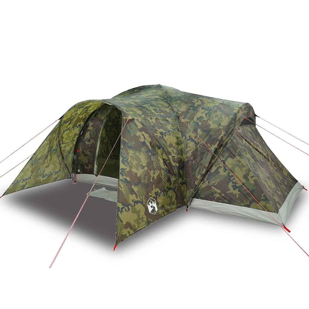 Family Tent Dome 6-Person Waterproof Width 494 cm Camouflage