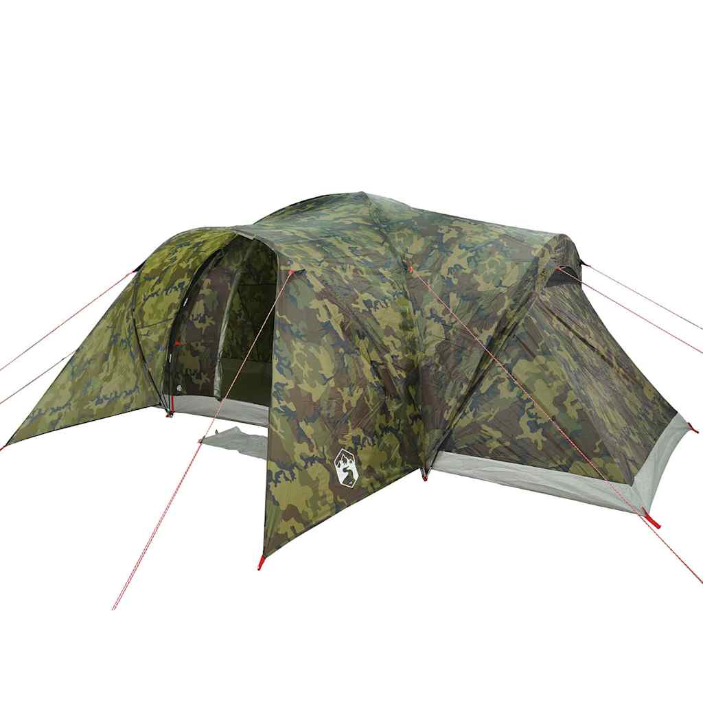 Family Tent Dome 6-Person Waterproof Width 494 cm Camouflage