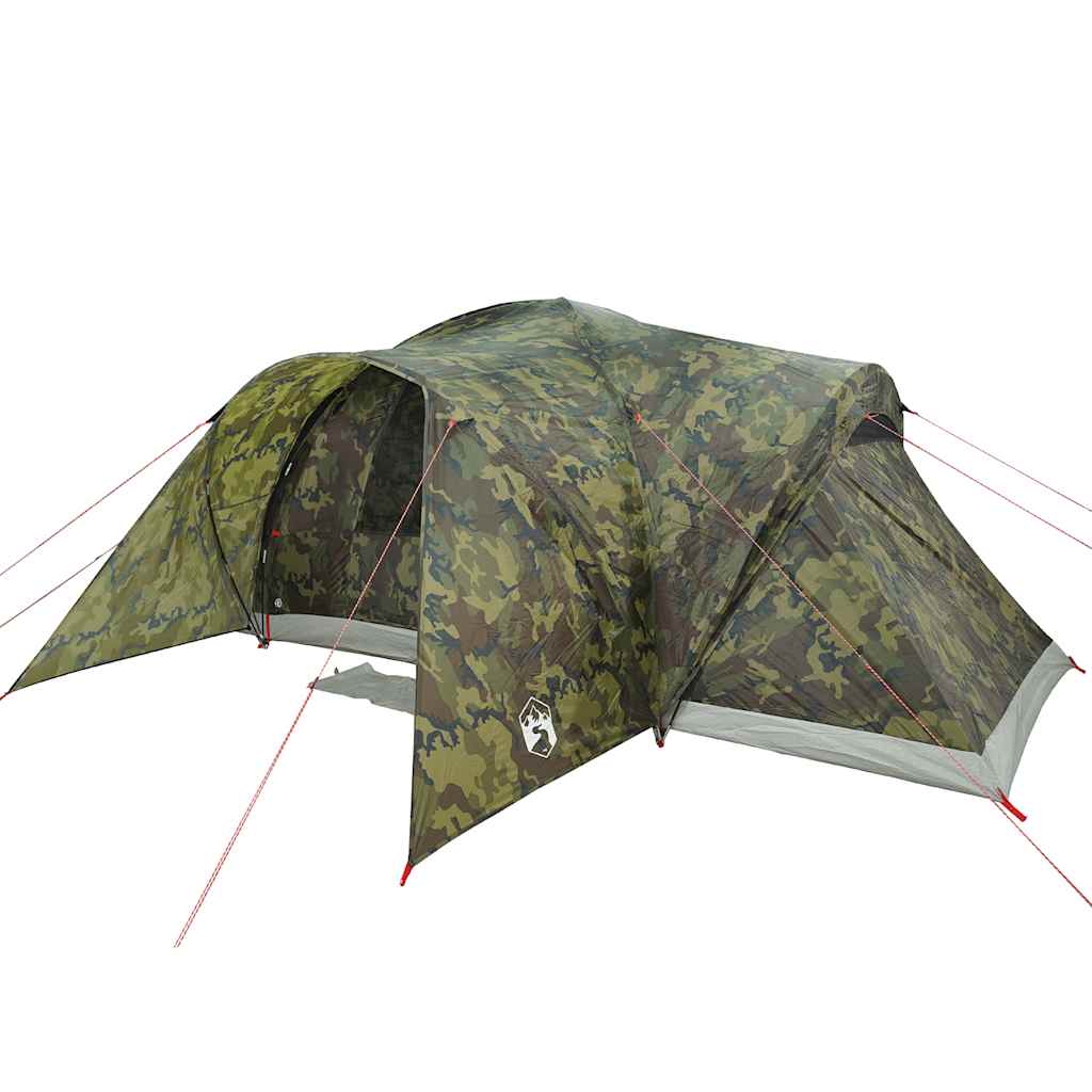 Family Tent Dome 6-Person Waterproof Width 494 cm Camouflage