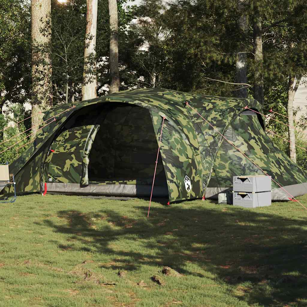 Family Tent Dome 6-Person Waterproof Width 494 cm Camouflage