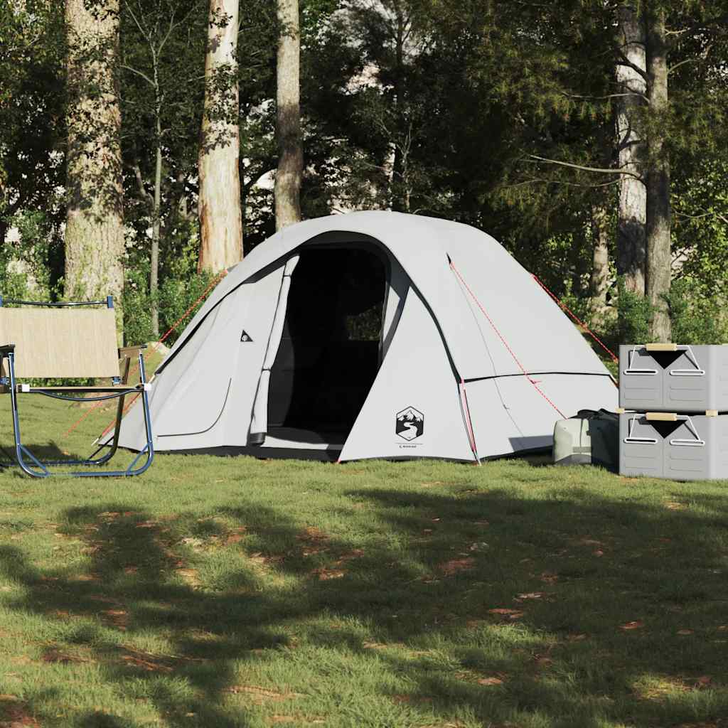 Family Tent Cabin 6-Person Waterproof White blackout