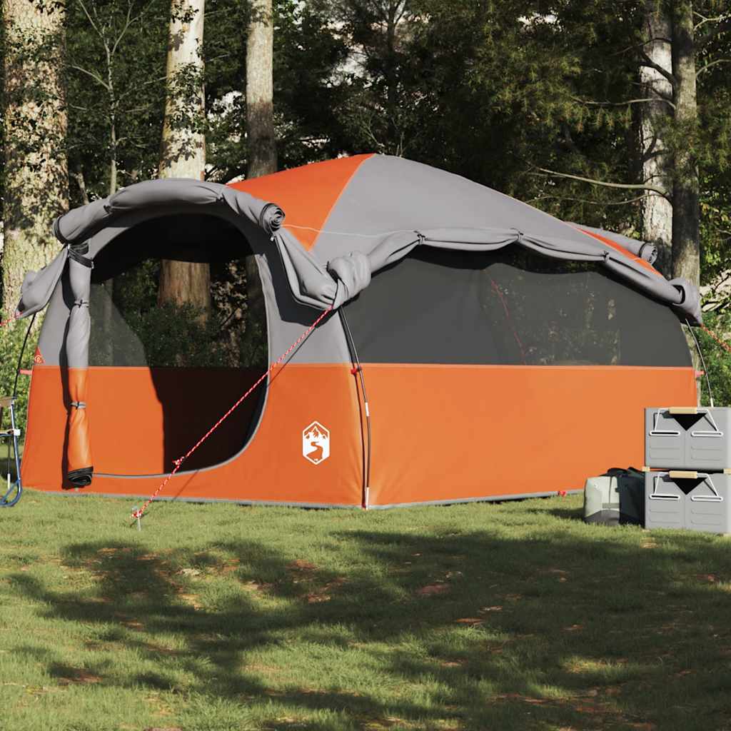 Family Tent Tunnel 6-Person Water-resistant Grey and orange