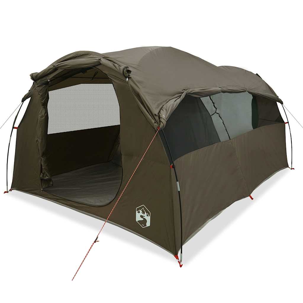 Family Tent Tunnel 6-Person Water-resistant Brown