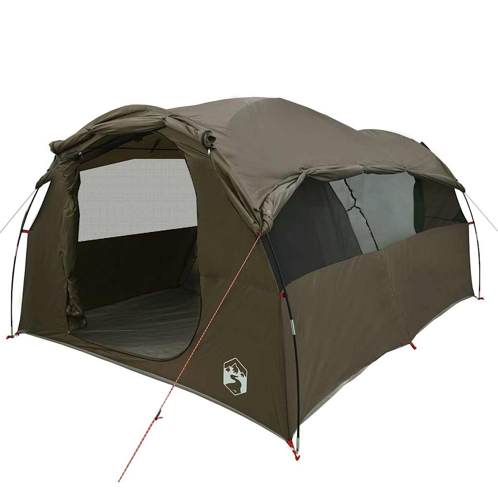 Family Tent Tunnel 6-Person Water-resistant Brown