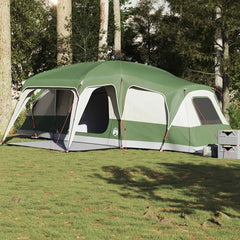 Family Tent with Porch Dome 9-Person Waterproof Green