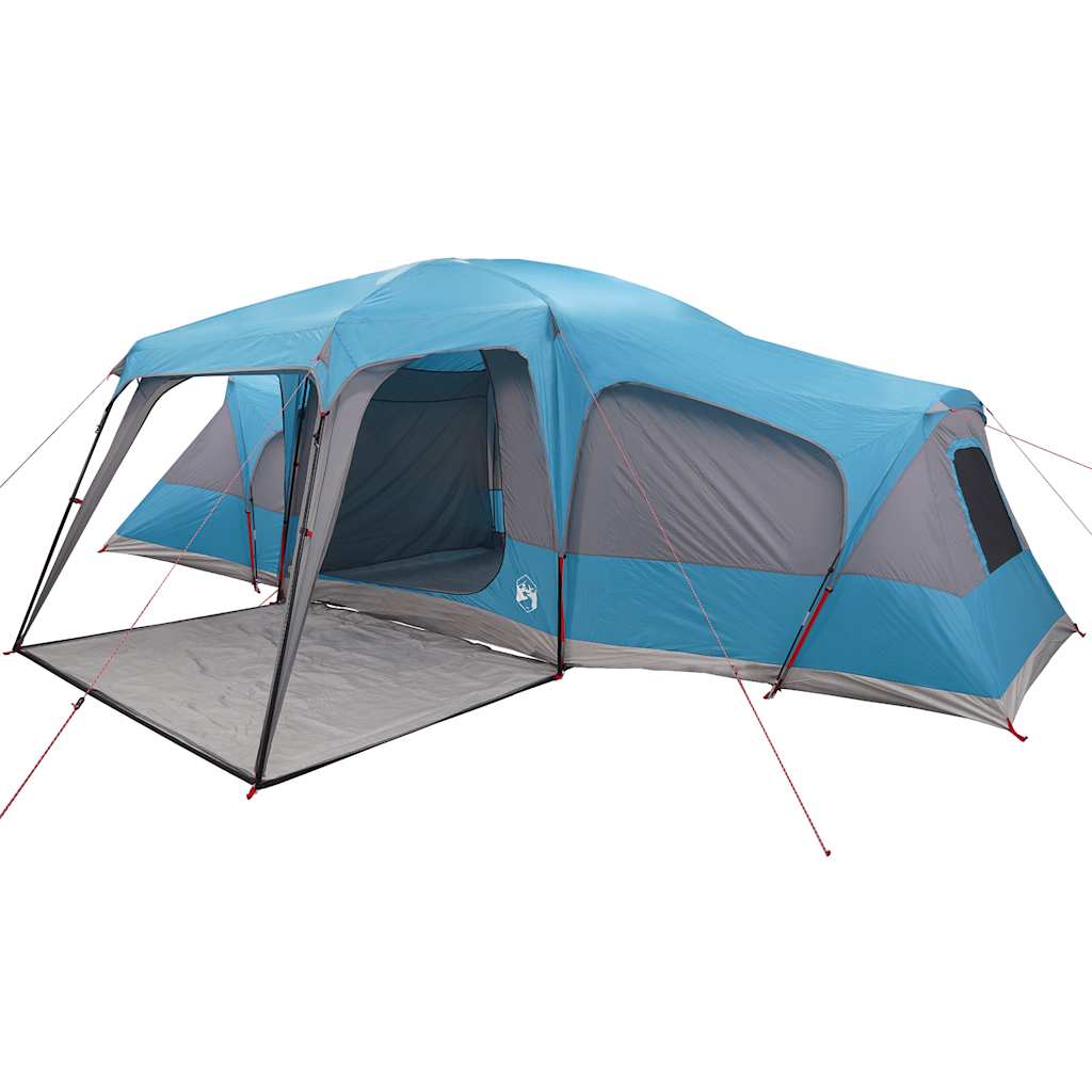 Family Tent with Porch Dome 9-Person Waterproof Blue