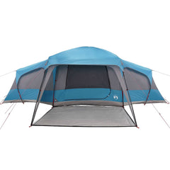Family Tent with Porch Dome 9-Person Waterproof Blue