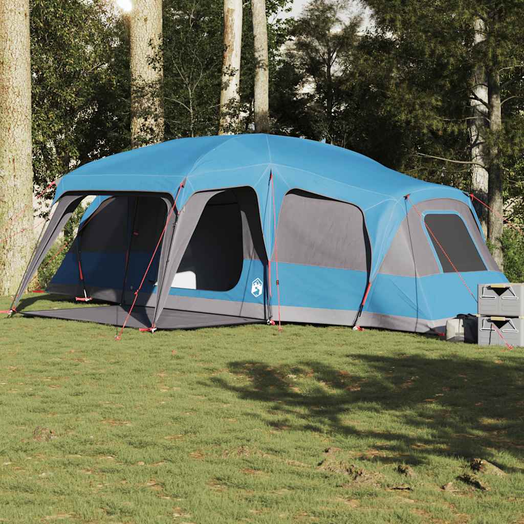 Family Tent with Porch Dome 9-Person Waterproof Blue