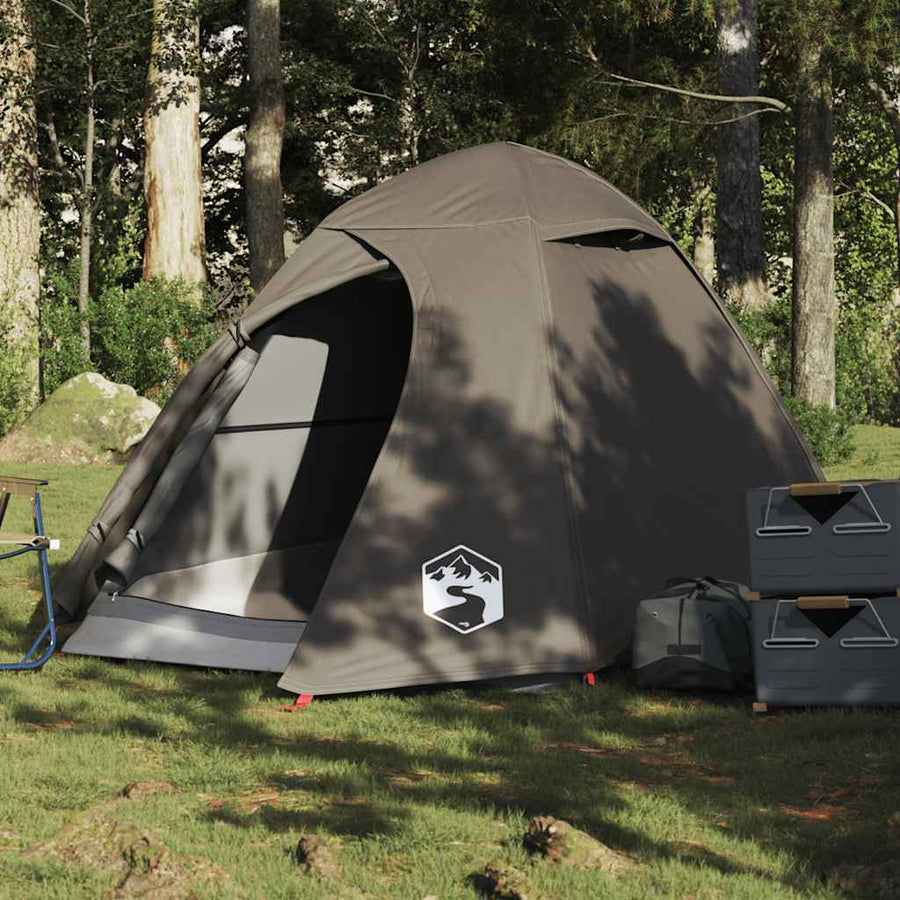 Camping Tent Dome Waterproof 2-person Brown